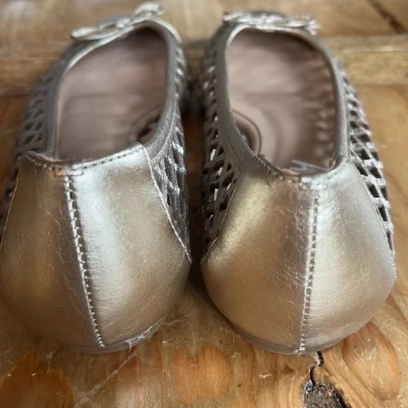 FS/NY French Sole New York Lattice Cap Toe Leather Ballet Flats 6 - Picture 6 of 9